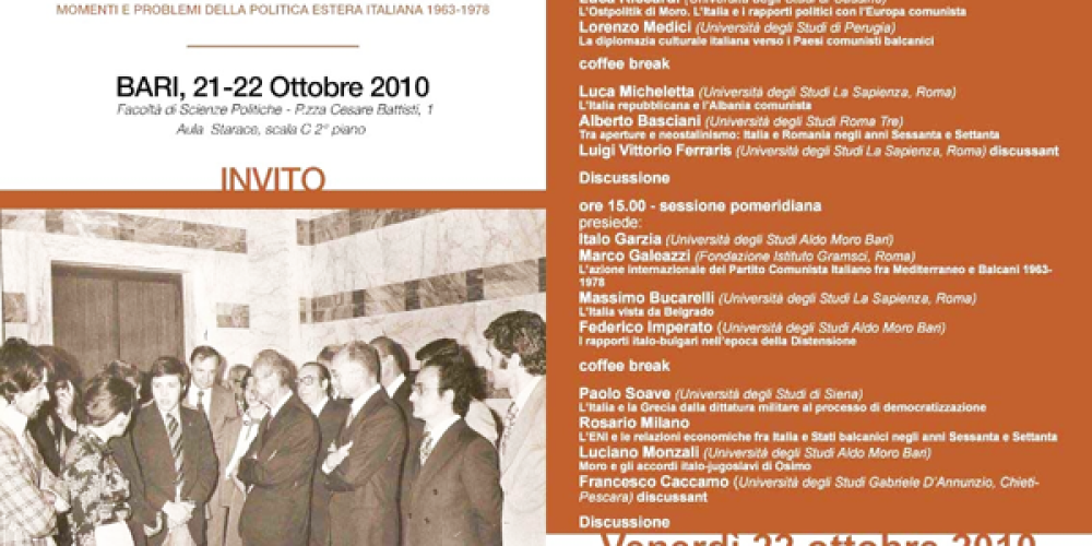 Aldo Moro, l’Italia repubblicana e i Balcani. Momenti e problemi della politica estera italiana 1963-1978